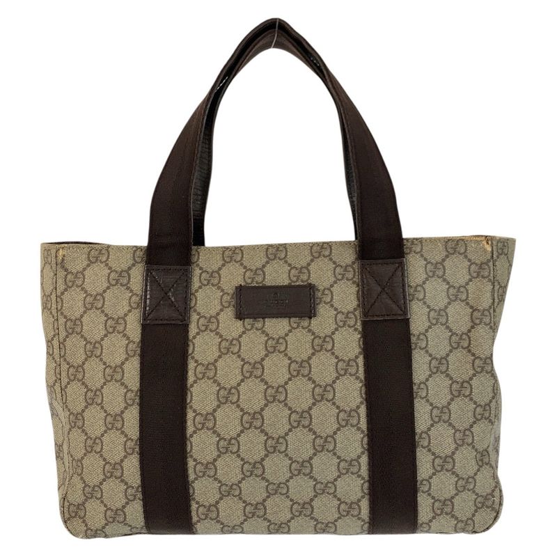 Gucci Beige Brown Gg Supreme Canvas Tote Bag